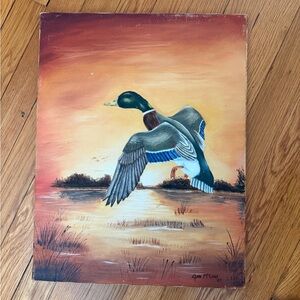 Sunset Flight Duck Canvas Art